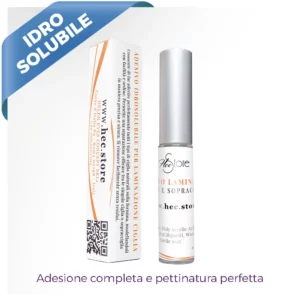 Contenitore cosmetico verticale color grigio chiaro e arancio con scatolina accanto