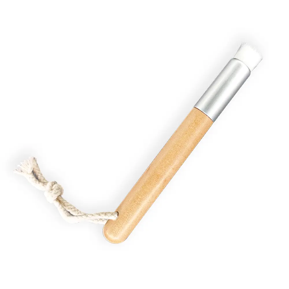 Pennello ciglia pennello setole bianche manico legno chiaro