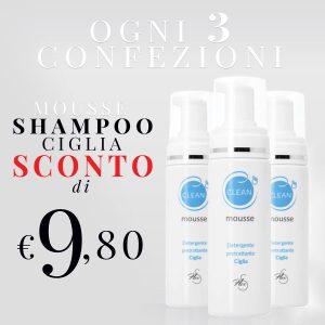 riquadro grigio con scritta sconto Shampoo Ciglia