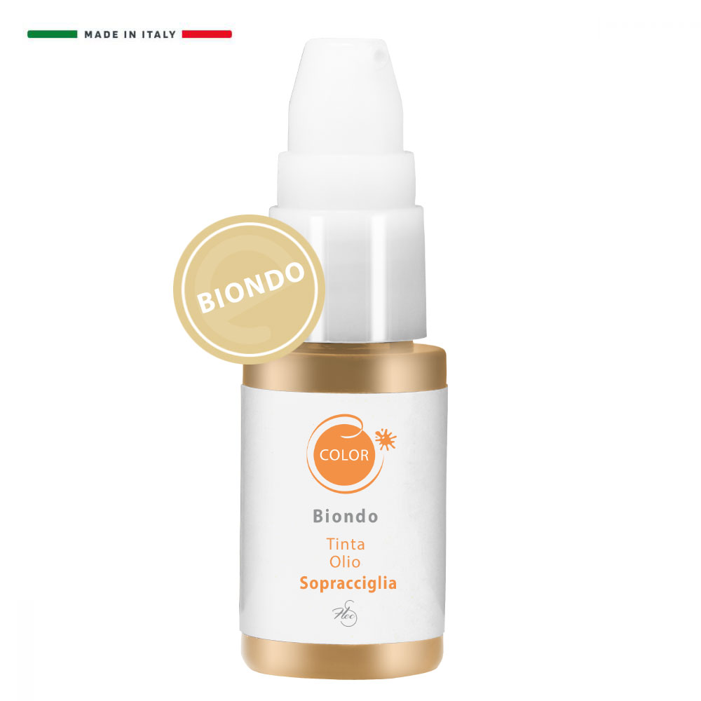 Tinta Olio Sopracciglia Biondo foto contenitore Tinta Olio Sopracciglia Biondo tappo bianco