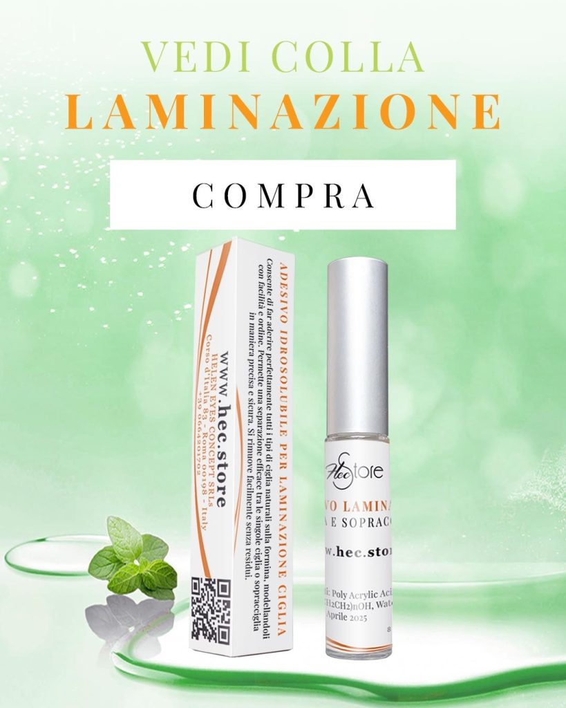 foto di confezione colla laminazione ciglia su piedistallo