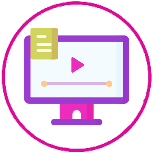 icona vola con monitor e simbolo play