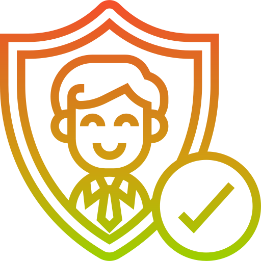 icona con scudo e ragazzo dentro con flag