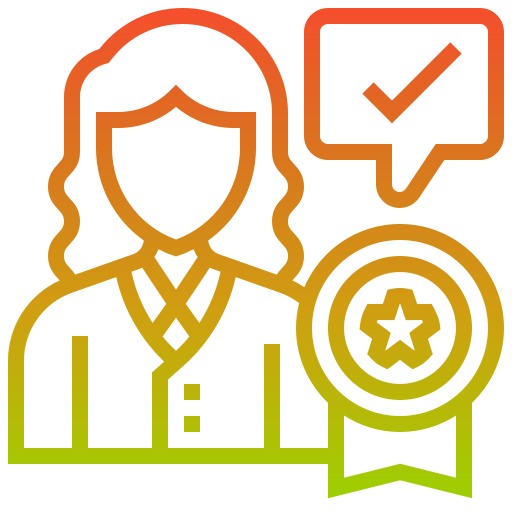 icona ragazza con certificato