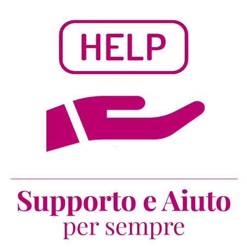 icona viola con mano che sorregge scritta help