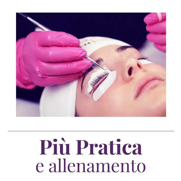 viso sdraiato con trattamento laminazione ciglia in corso