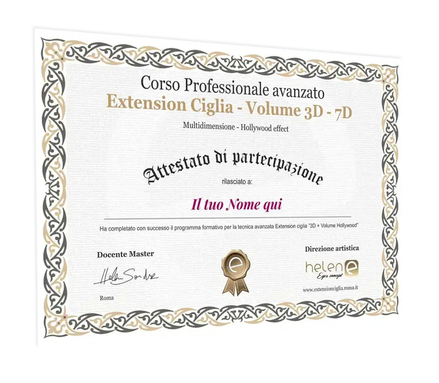 certificato A4 orizzontale con cornice oro in prospettiva 3:4