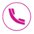 icona telefono fuxia con cerchio